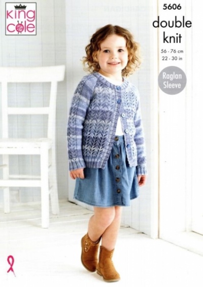 Knitting Pattern - King Cole 5606 - Island Beaches DK - Child's Sweater & Cardigan